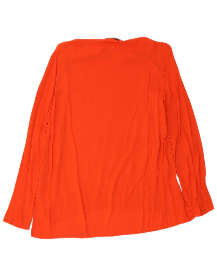 Top Blusa Donna Zara UK 14 Large Rosso Viscosa