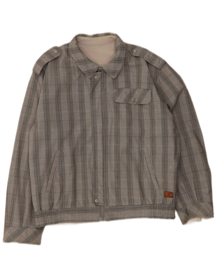 Giubbotto bomber militare da uomo Faciba UK 38 grigio medio a quadri