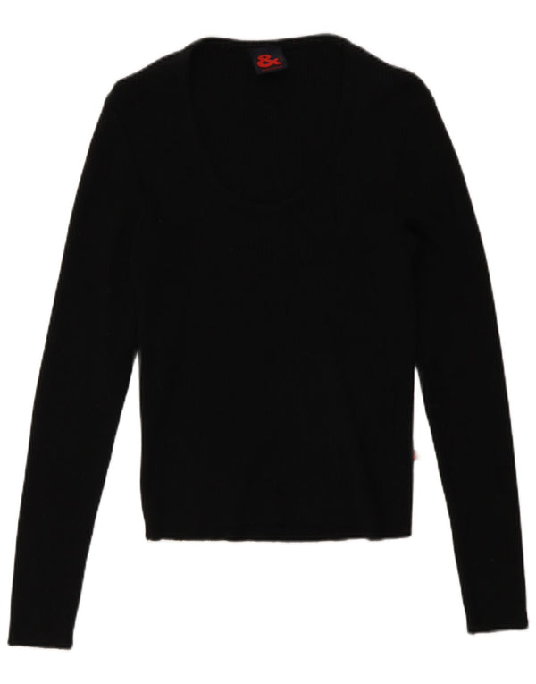 Dolce & Gabbana Top Donna Manica Lunga IT 46 Large Nero Lana Merino