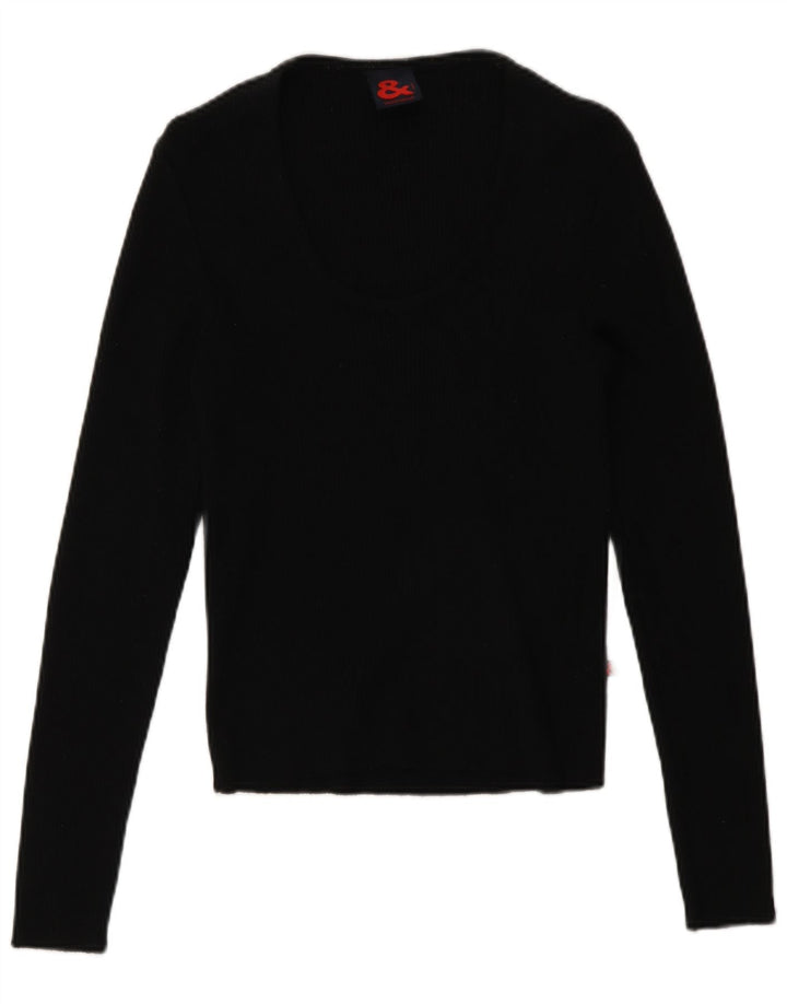 Dolce & Gabbana Top Donna Manica Lunga IT 46 Large Nero Lana Merino