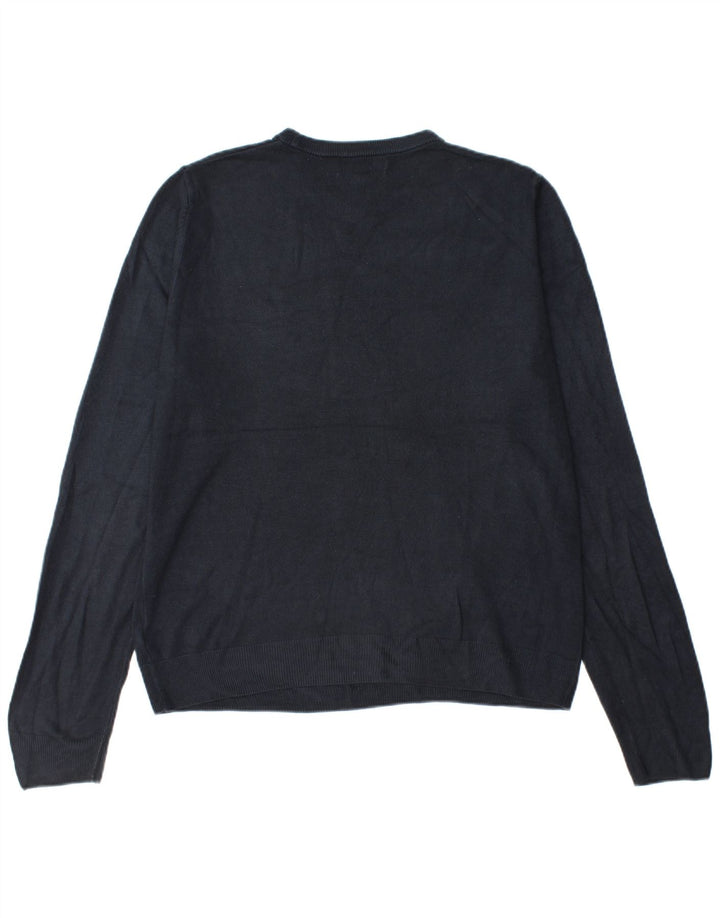 Maglione maglione girocollo da uomo Marks & Spencer grande acrilico blu navy