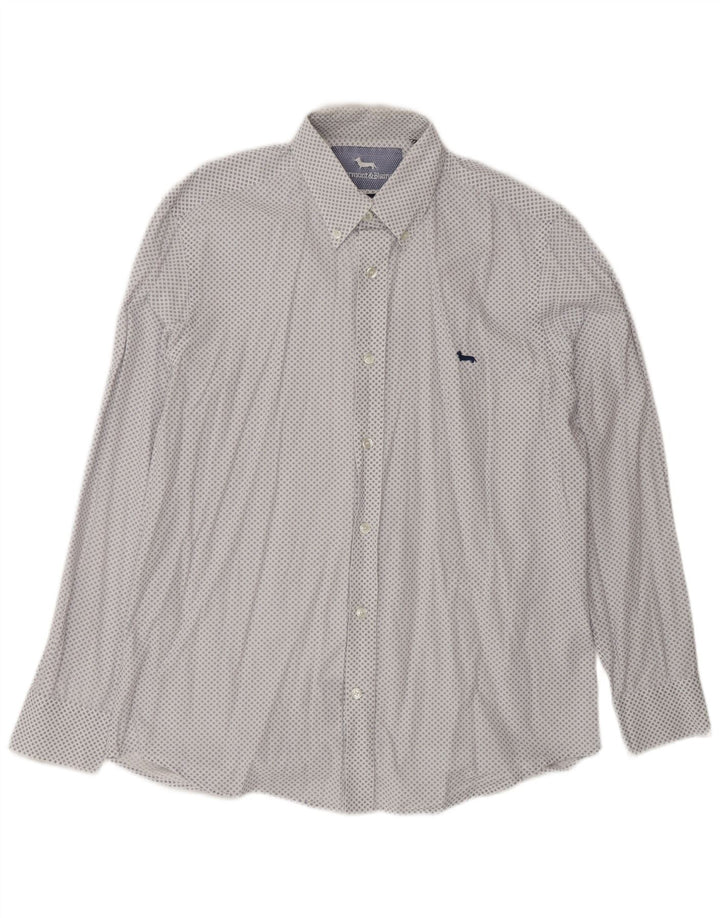 Camicia da uomo Regular Fit Harmont & Blaine in cotone maculato blu medio