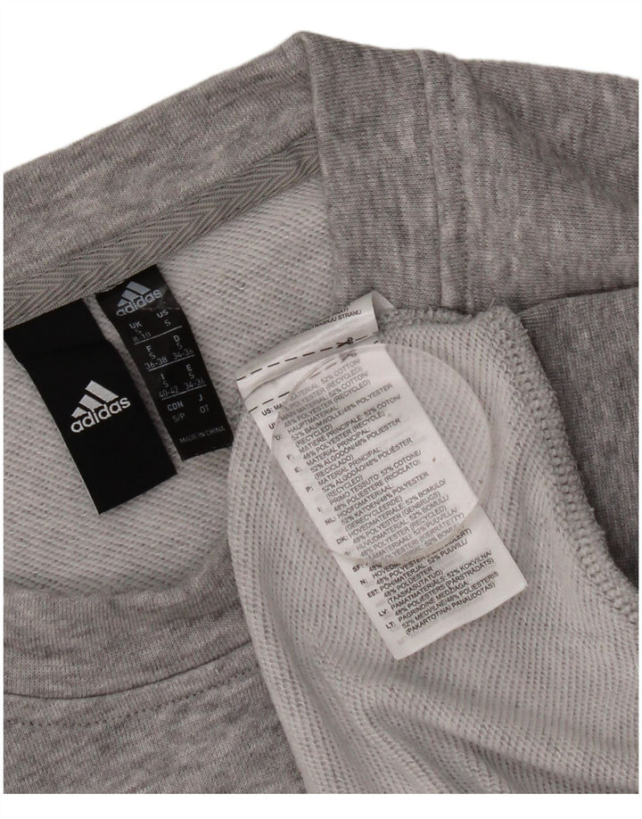 Felpa oversize con grafica Adidas da donna, maglione UK 10, piccolo cotone grigio