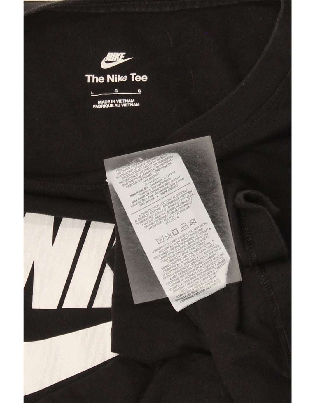 Top grafico da donna Nike manica lunga UK 16 grande cotone nero