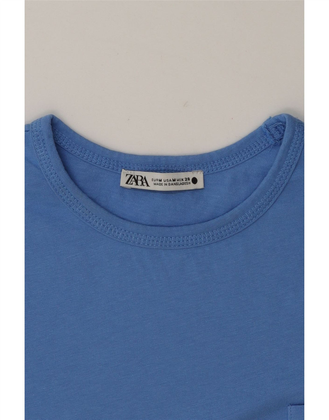 ZARA Womens T-Shirt Top UK 12 Medium Blue Vintage Zara and Second-Hand Zara from Messina Hembry 