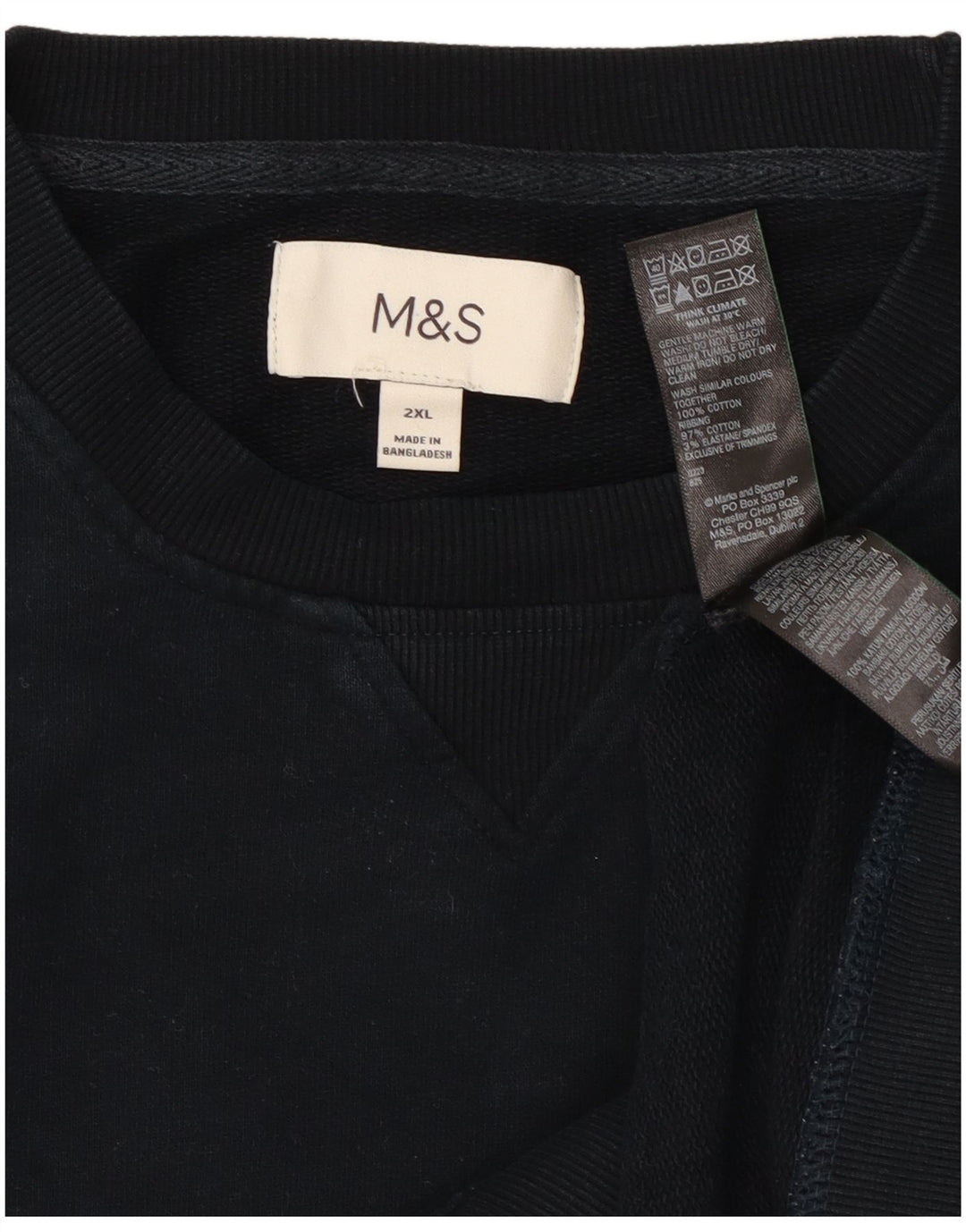 Felpa da uomo Marks & Spencer 2XL cotone blu navy
