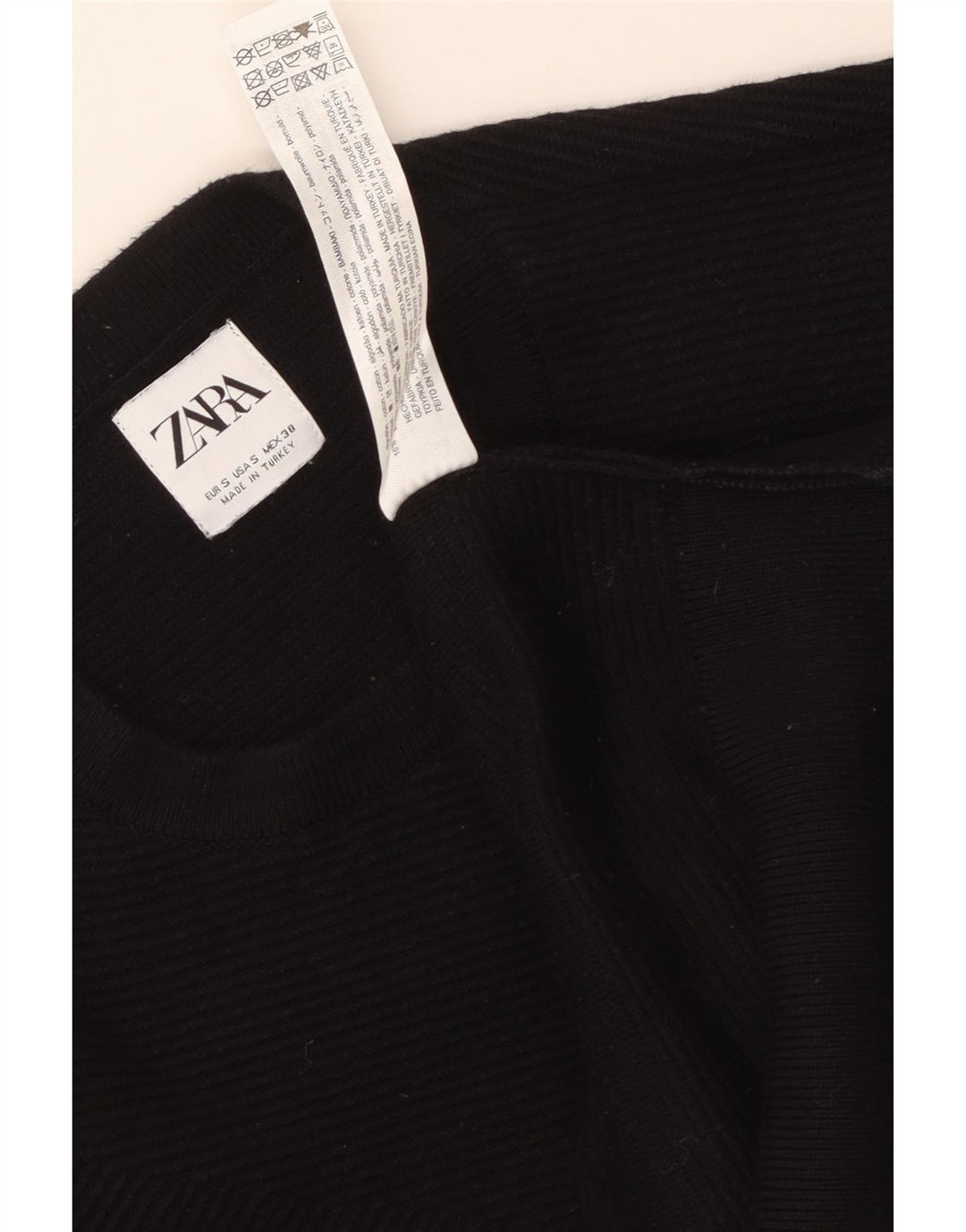 Maglione ZARA da uomo girocollo piccolo in cotone nero