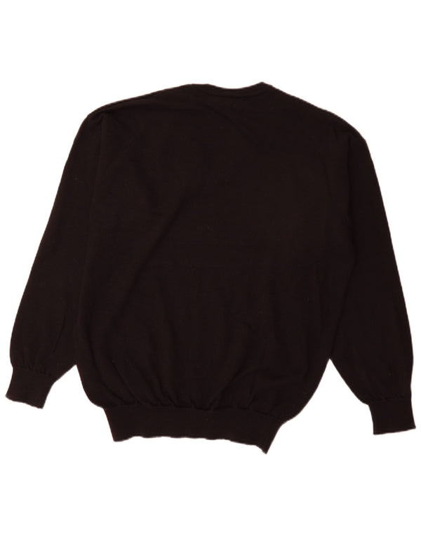 Maglione da uomo con scollo a V Lacoste taglia 5 grande in lana vergine nera