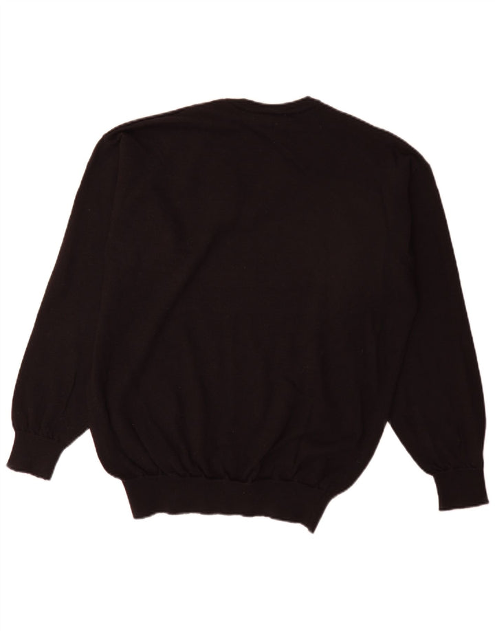 Maglione da uomo con scollo a V Lacoste taglia 5 grande in lana vergine nera