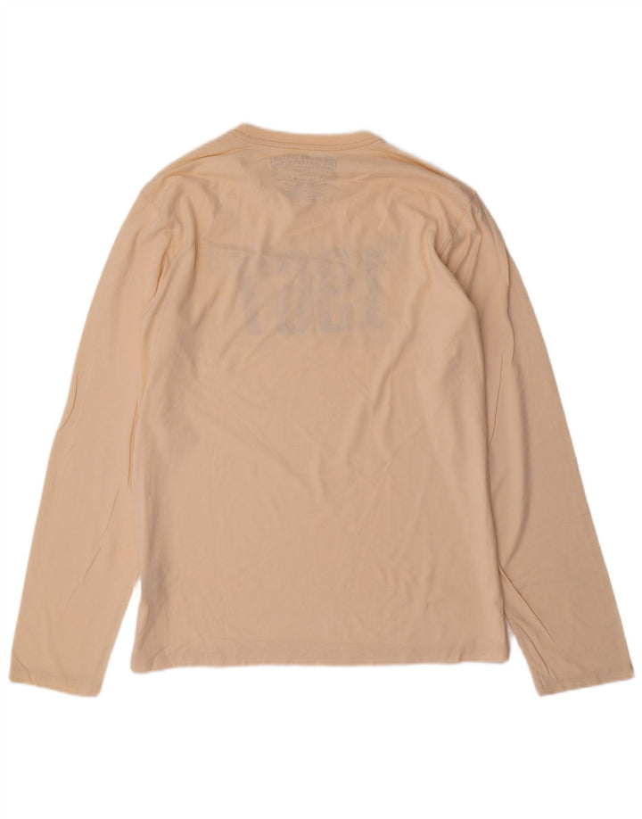 Ralph Lauren Top grafico da uomo a maniche lunghe in cotone beige grande