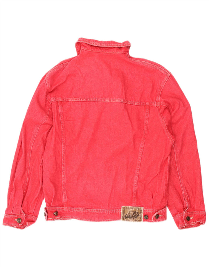 Giacca in denim da donna VINTAGE UK 14 cotone rosso medio