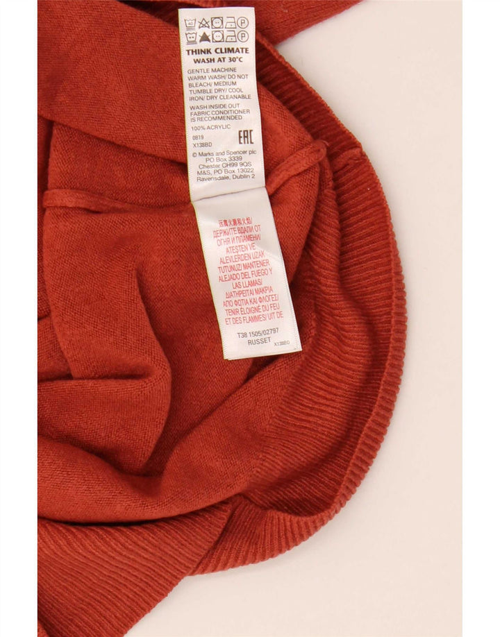 Maglione maglione a collo alto da donna Marks & Spencer UK 10 piccolo bordeaux