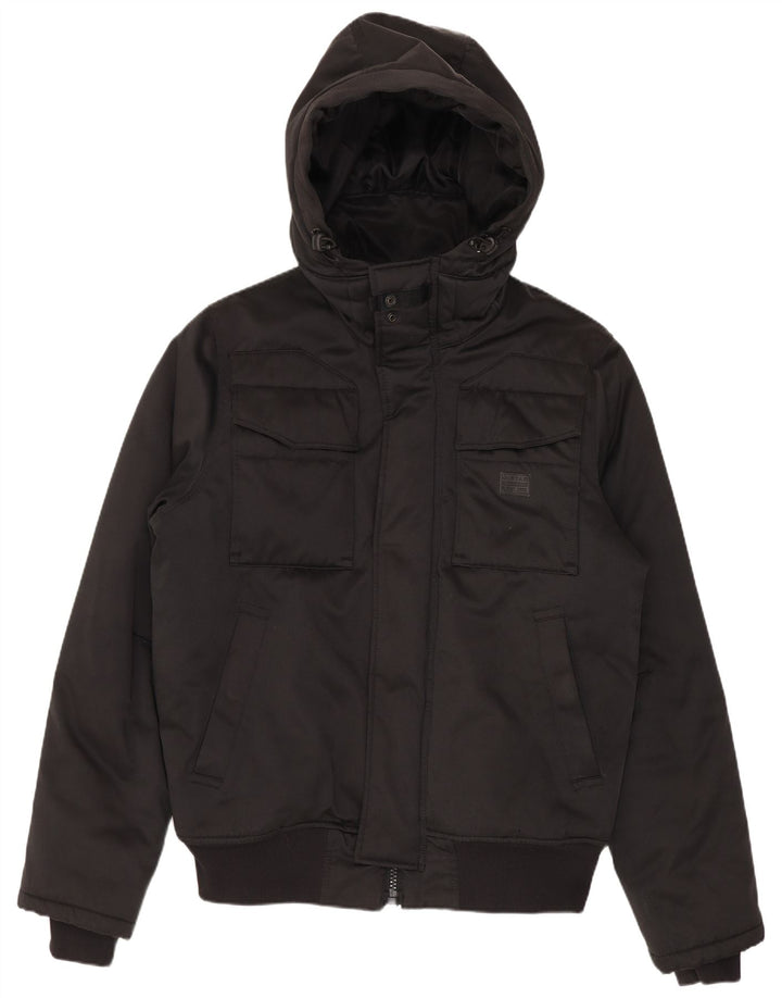 Giacca a vento bomber con cappuccio da uomo G-Star UK 38 cotone nero medio