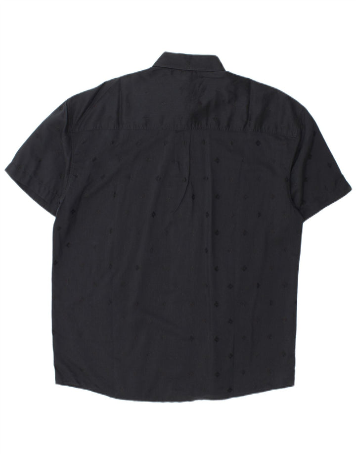 Camicia a maniche corte da uomo Studio Leonardo taglia 40 media nera geometrica
