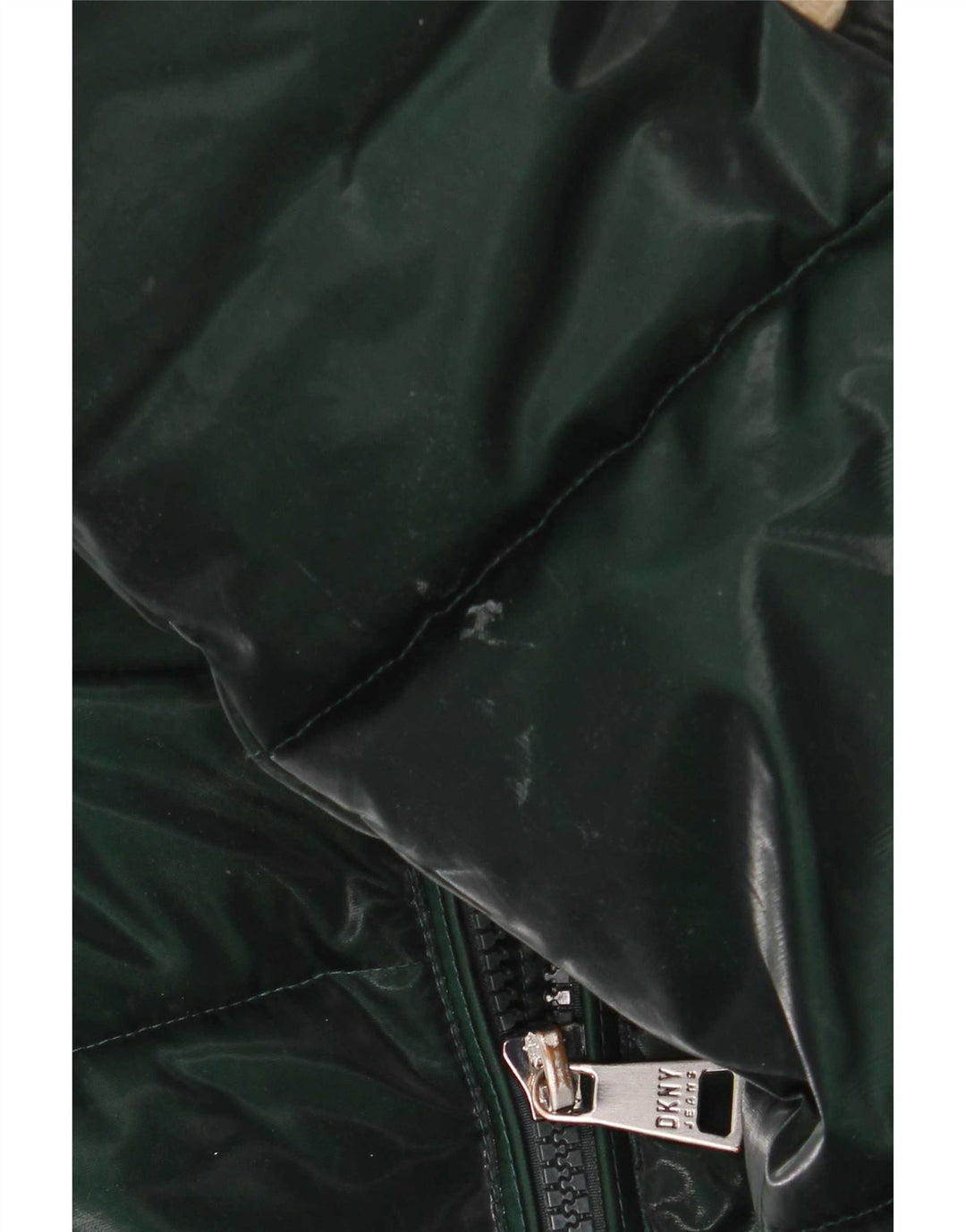 Giacca imbottita oversize con cappuccio da donna Dkny UK 10 piccola verde poliestere