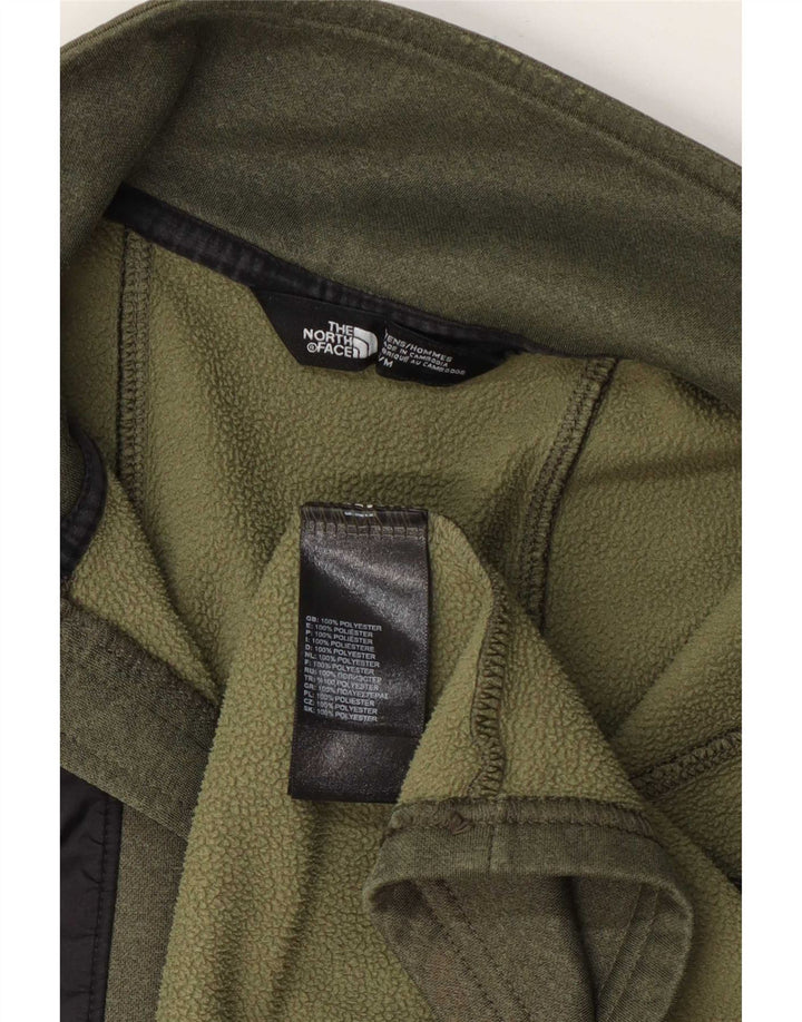 Felpa da uomo con collo con zip The North Face, maglione piccolo color kaki