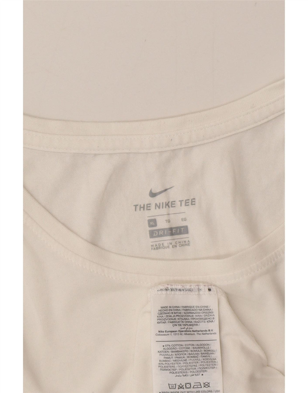 Canotta grafica Nike Dri Fit da uomo in cotone bianco medio