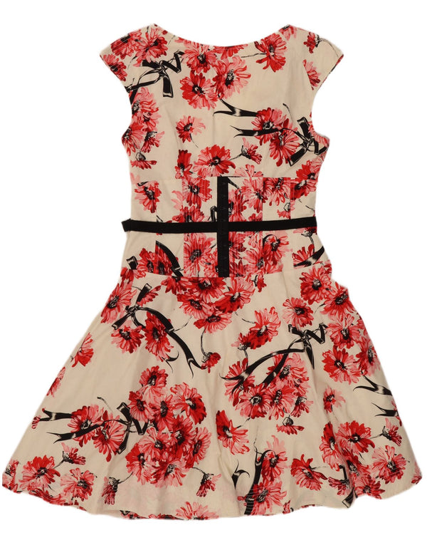 Abito a trapezio da donna Karen Millen UK 14 Grande motivo floreale bianco