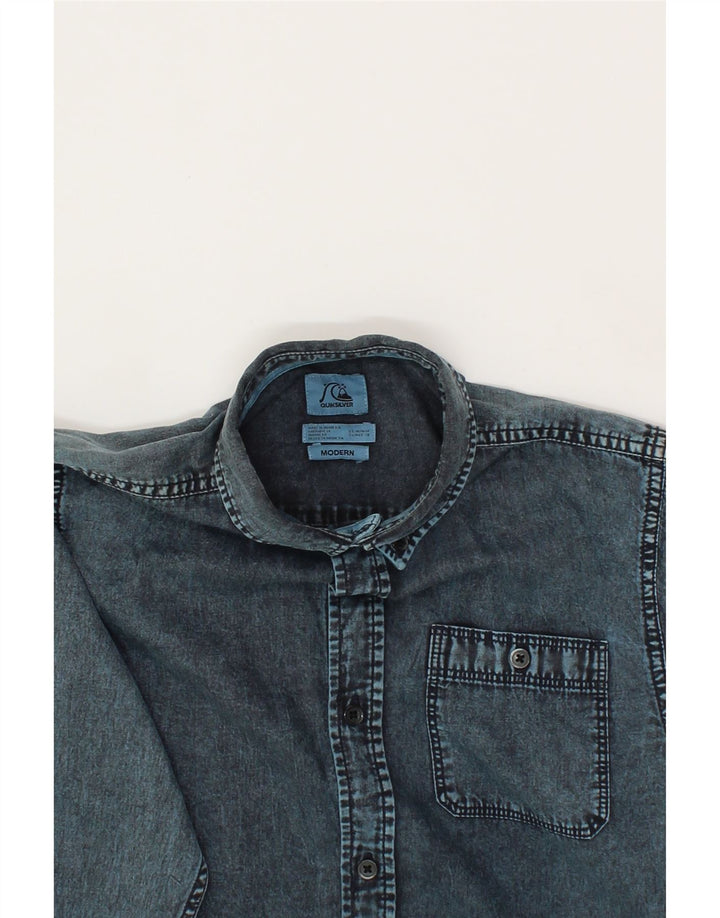 QUIKSILVER Boys Denim Shirt 11-12 Years Blue Cotton Vintage Quiksilver and Second-Hand Quiksilver from Messina Hembry 