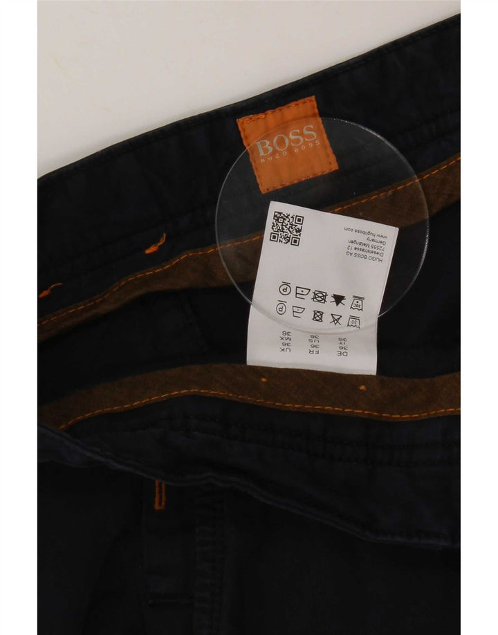 Pantaloncini chino da uomo Hugo Boss W36 grandi in cotone blu navy