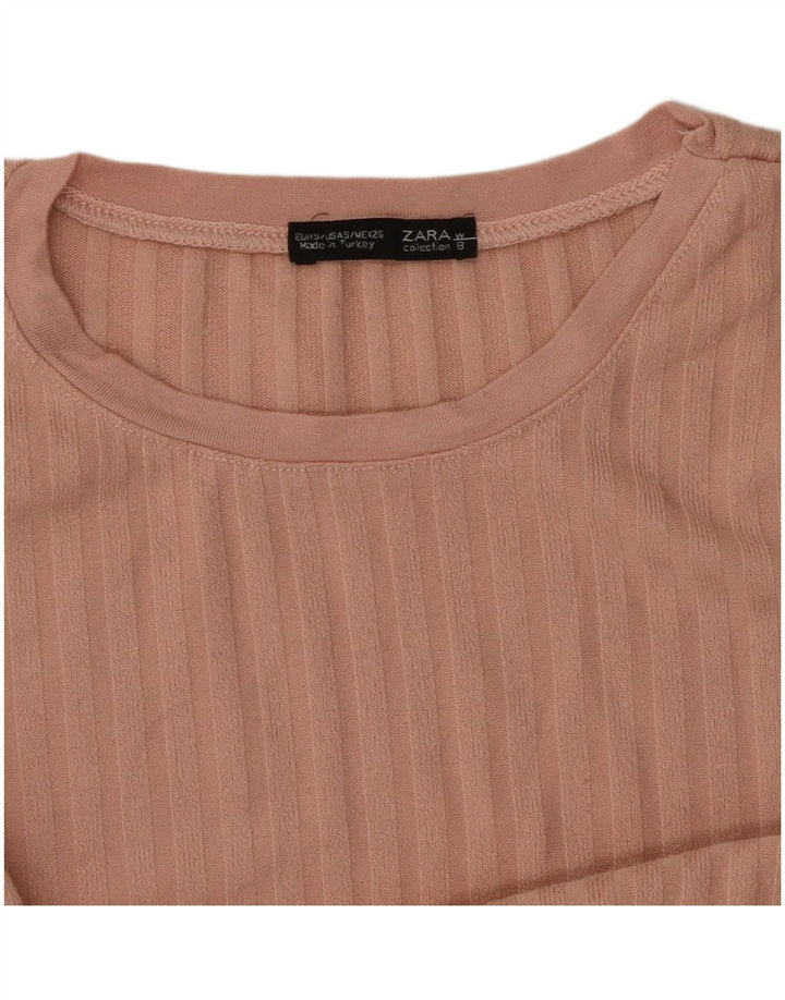 Top Zara da donna a maniche lunghe UK 8 Small rosa