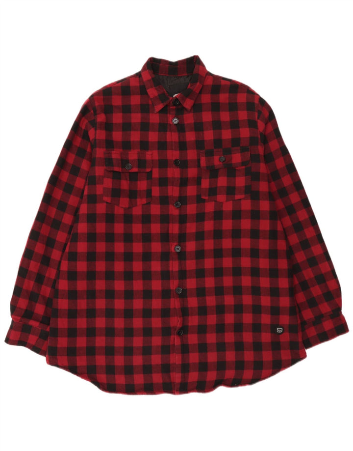 Camicia EMP da uomo in flanella da boscaiolo 2XL in cotone a quadretti rosso