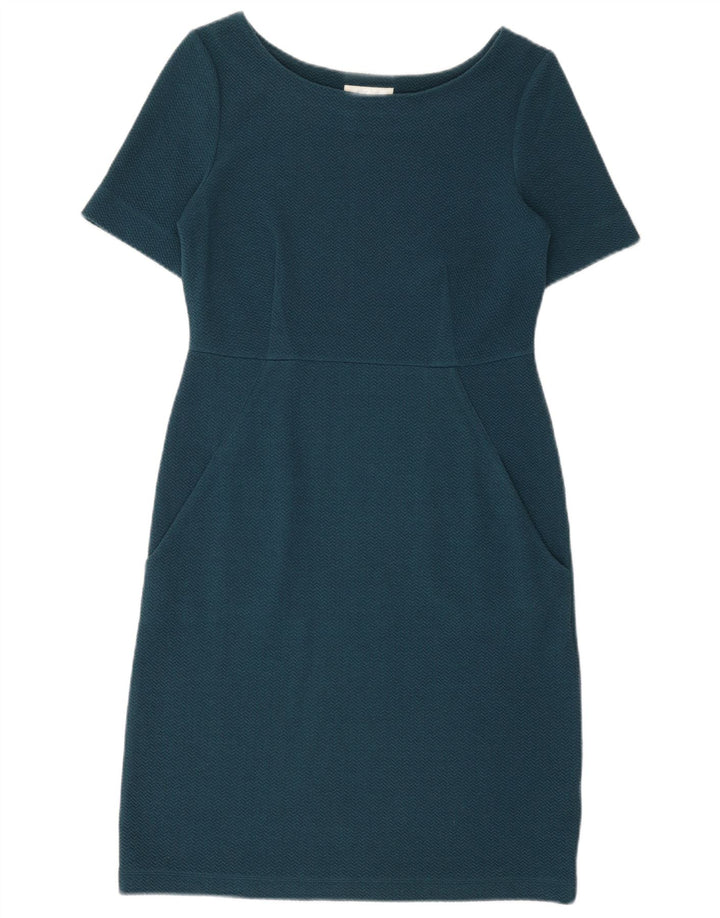 WHITE STUFF Abito tubino da donna UK 10 Piccolo poliestere Chevron blu navy