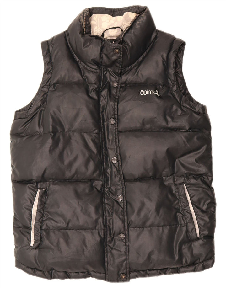 Gilet imbottito oversize da donna Animal UK 10 piccolo poliestere nero