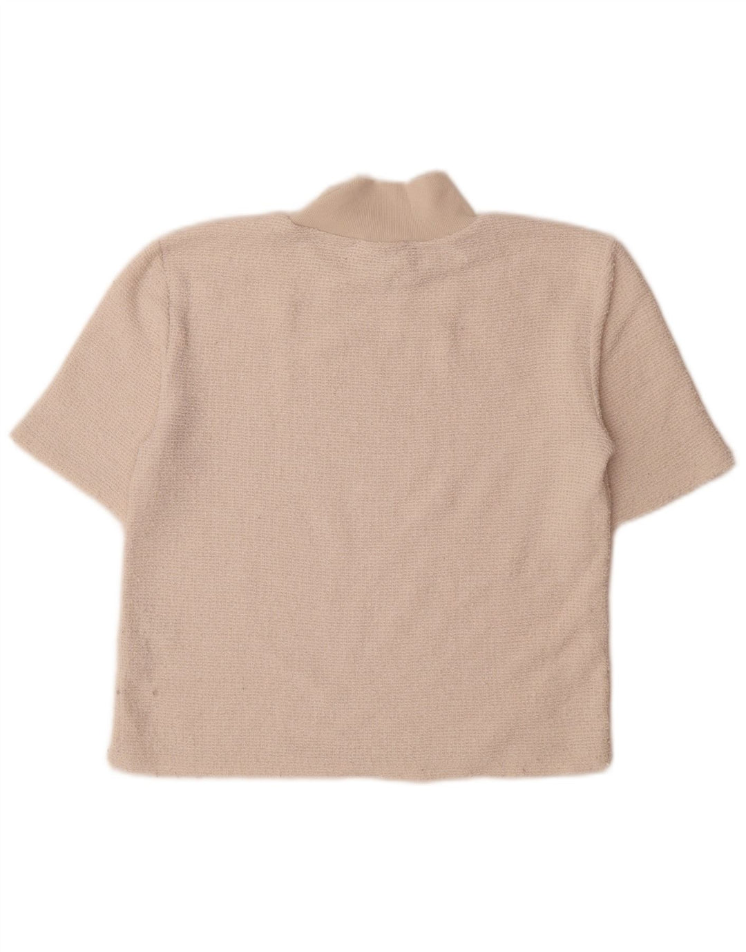 T-shirt da donna Zara Top UK 12 poliestere bianco sporco medio