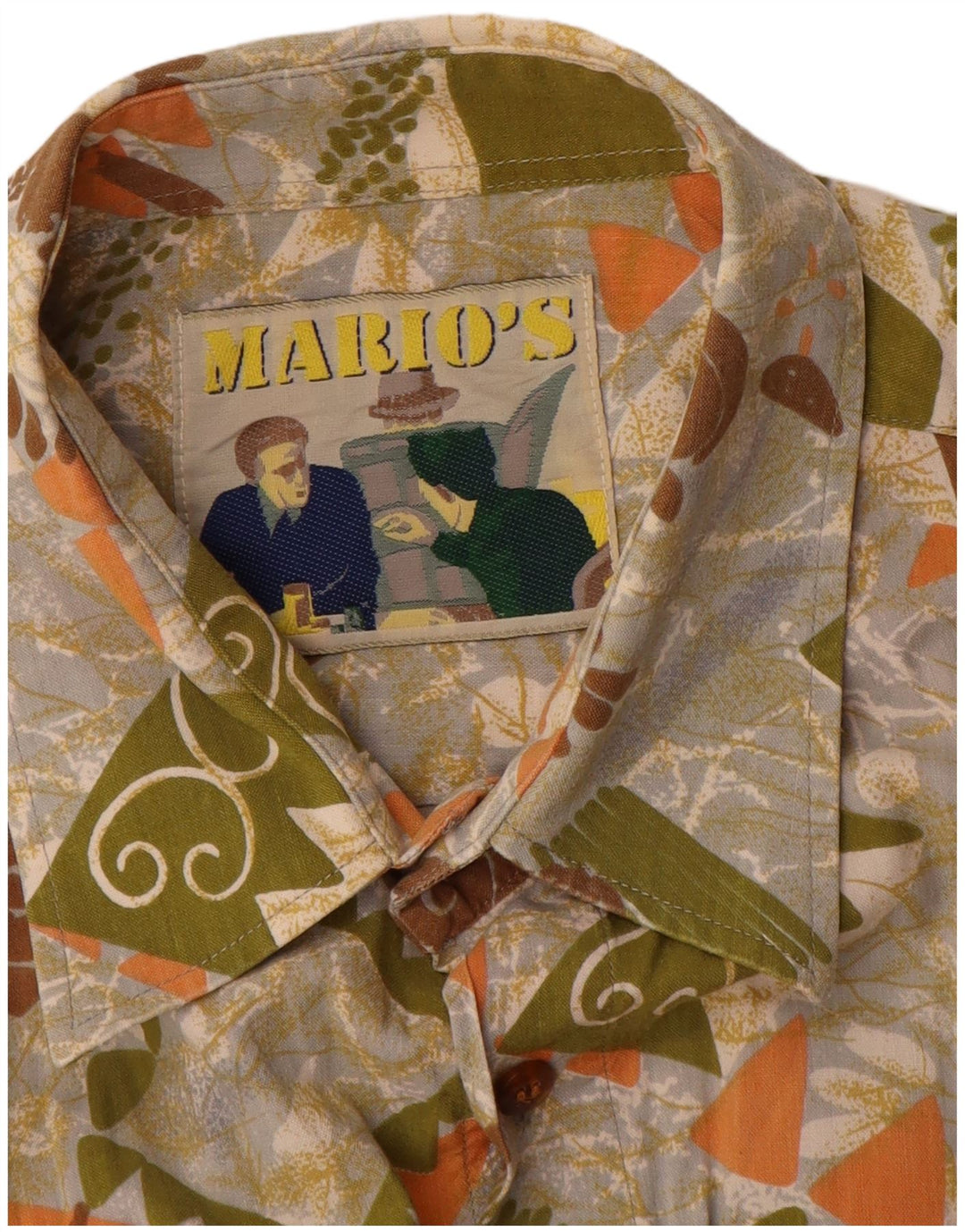 Camicia a maniche corte da uomo di Mario Grande geometrica multicolore