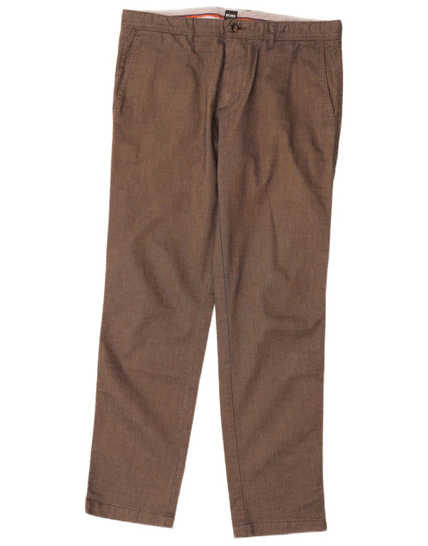 Pantaloni chino vestibilità regolare da uomo Hugo Boss IT 48 medio W32 L30 cotone marrone