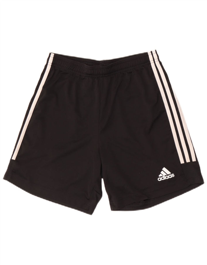 Pantaloncini sportivi regolari da uomo Adidas medi sportivi in poliestere nero