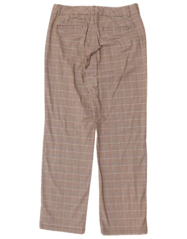 Pantaloni casual da donna a vita alta Dockers US 10 Large W32 L32 Marrone a quadri