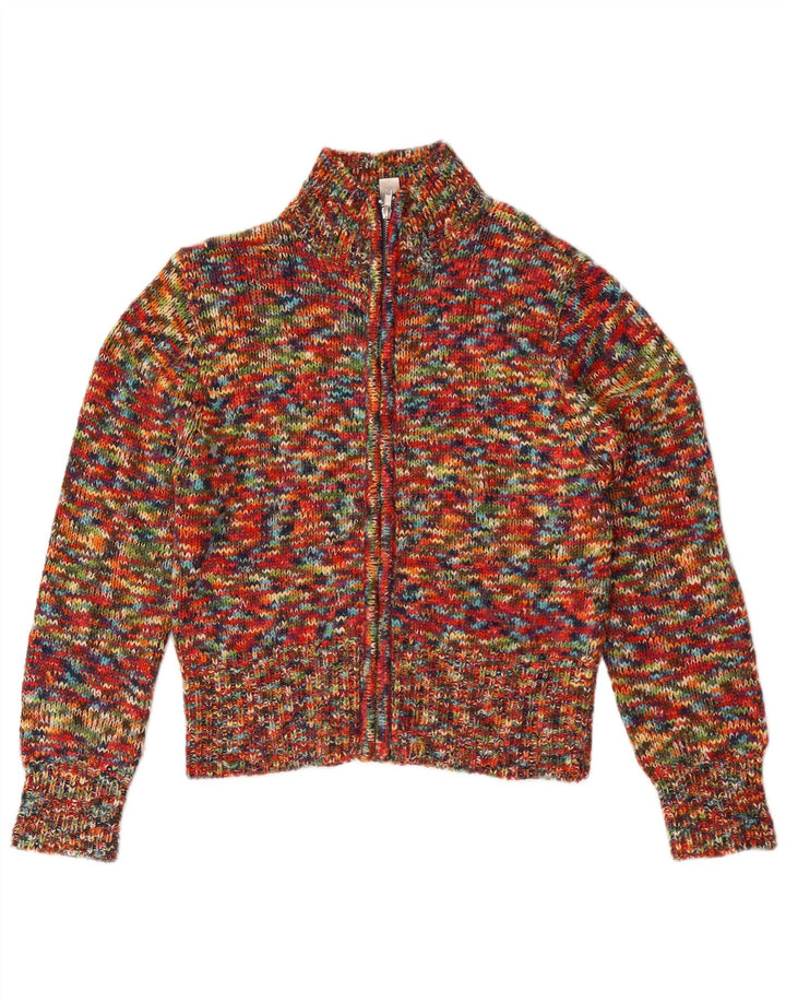 Maglione cardigan da donna arcobaleno UK 10/12 Medio multicolore screziato