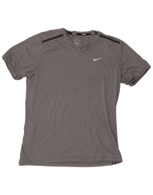 T-shirt da uomo Nike Top grande in poliestere grigio