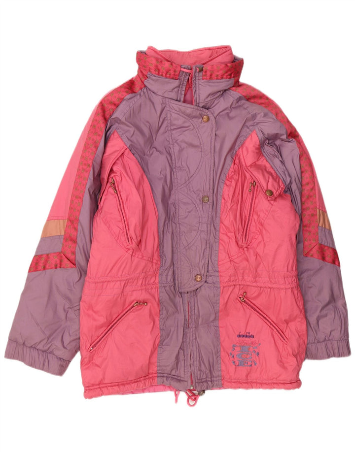 Giacca da sci da donna Diadora Loose Fit UK 14 Poliestere color block rosa medio