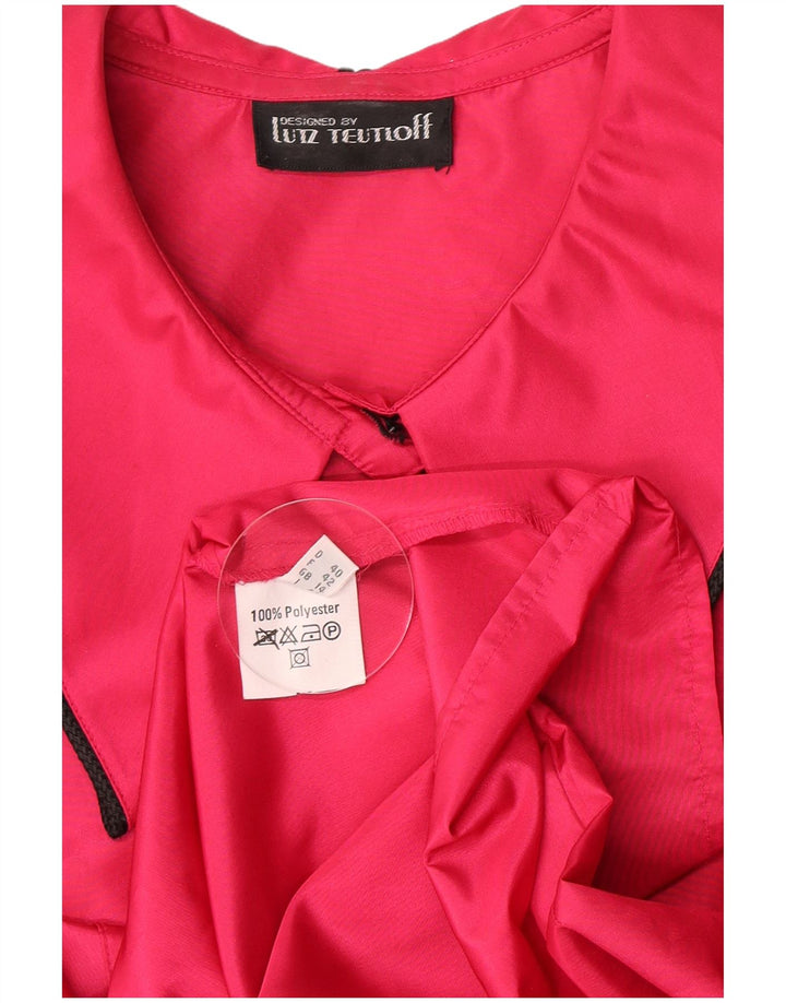 Lutz Teutloff Camicia da donna Camicetta UK 14 Large Rosa Poliestere