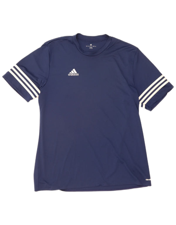 T-shirt Adidas Climalite da uomo Top XL in poliestere blu navy