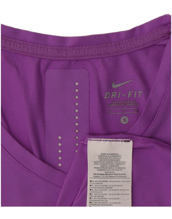 NIKE Womens Graphic Vest Top UK 10 Small Purple Polyester