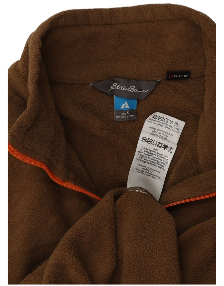 Eddie Bauer Maglione in pile da uomo Polartec con zip e collo piccolo in poliestere beige