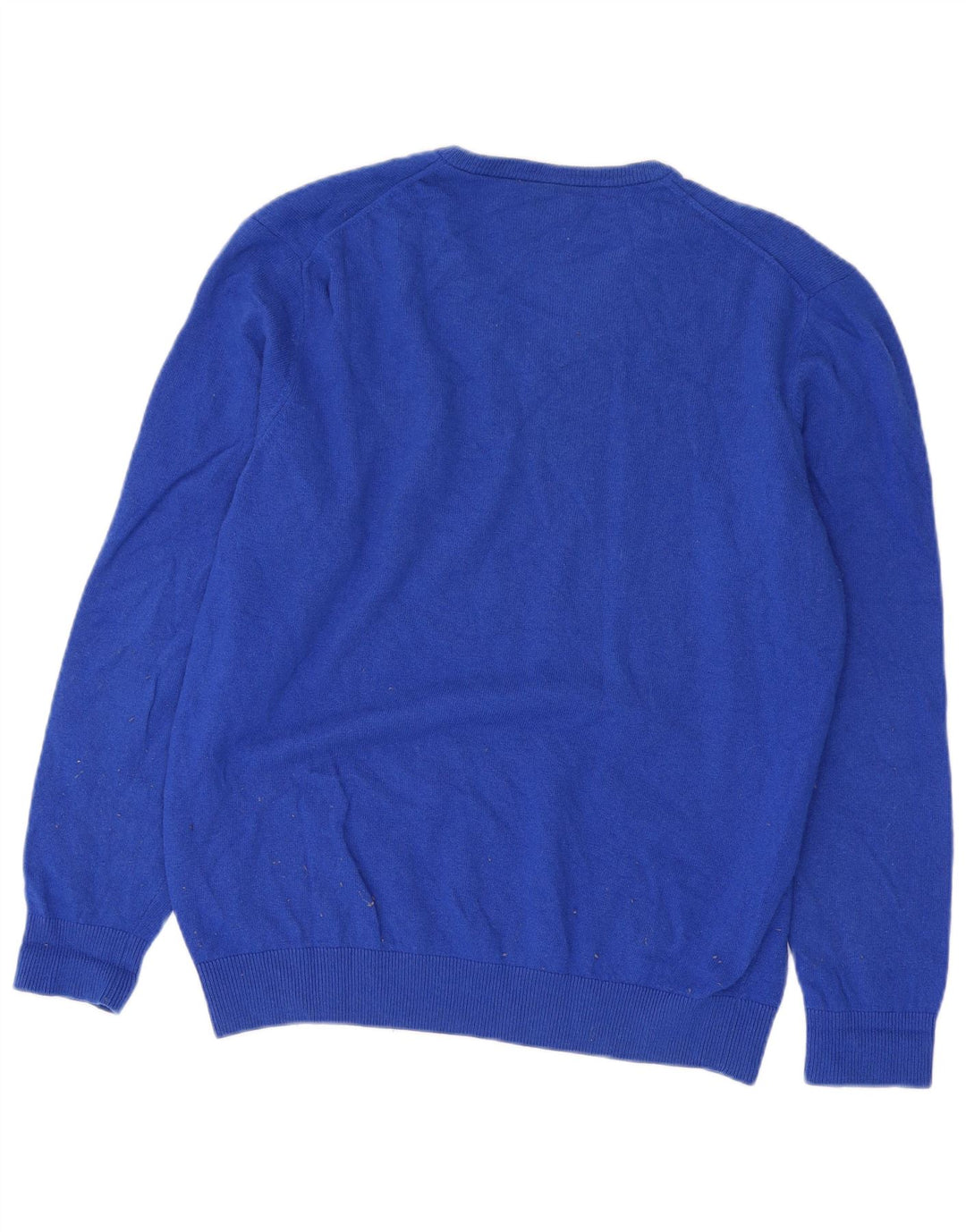 Maglione maglione da uomo con scollo a V Lacoste taglia 6 XL lana vergine blu