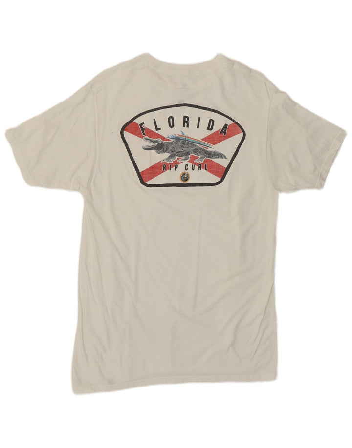 T-shirt grafica da uomo con vestibilità standard Rip Curl, cotone bianco medio