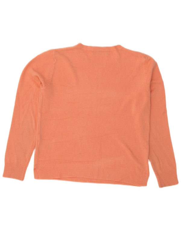 Maglione maglione con scollo a barca da donna Marks & Spencer UK 10 piccolo acrilico arancione