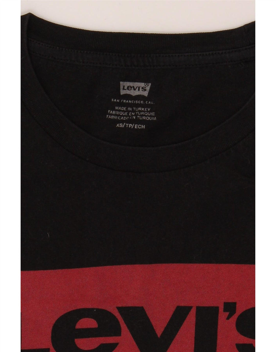 LEVI'S Womens Graphic T-Shirt Top UK 6 XS Black Vintage Levi's and Second-Hand Levi's from Messina Hembry 