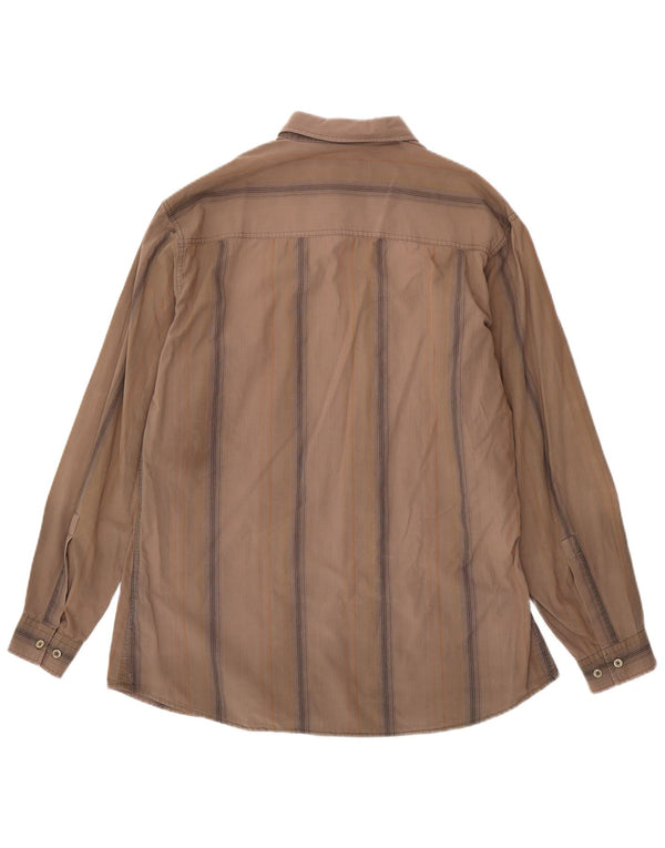 Camicia da uomo Marlboro Classics 2XL Cotone a righe marroni