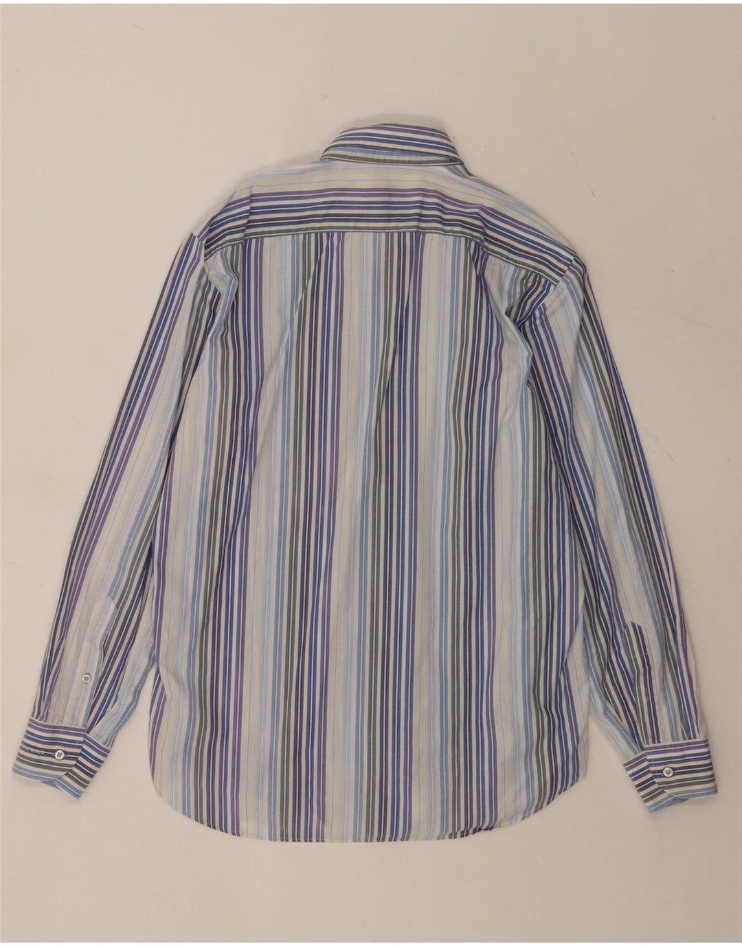 Camicia da uomo Roccobarocco taglia 40 15 3/4 cotone a righe blu medio
