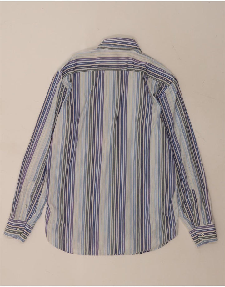Camicia da uomo Roccobarocco taglia 40 15 3/4 cotone a righe blu medio