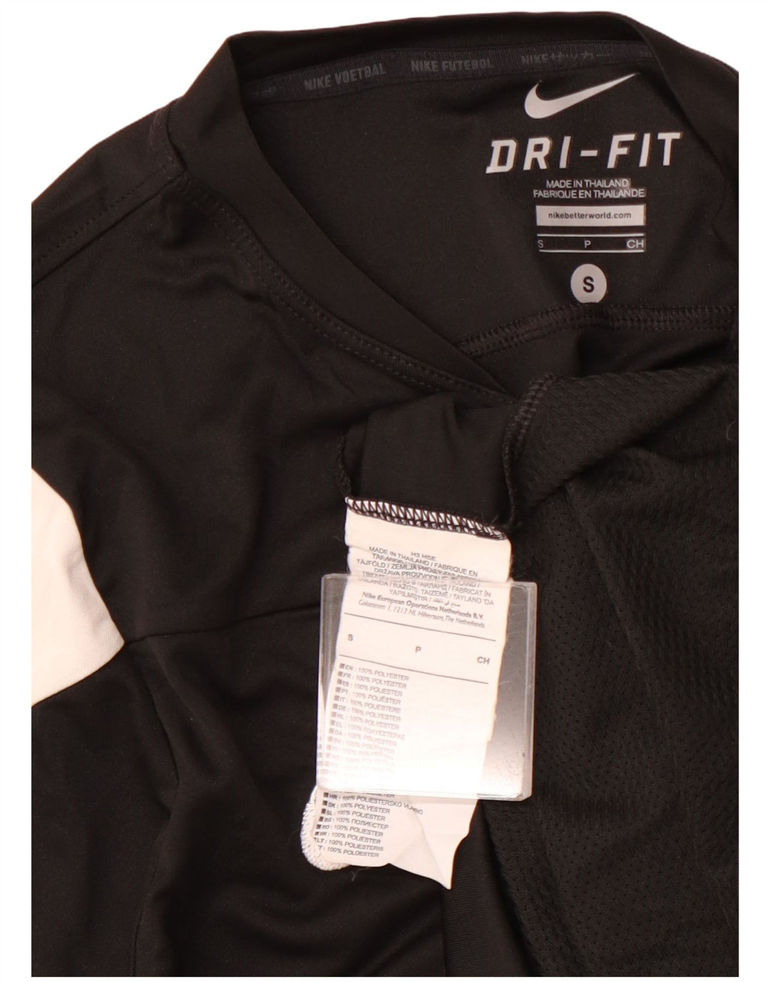 NIKE T-shirt da uomo Top Small Nero Colourblock Poliestere Sportivo