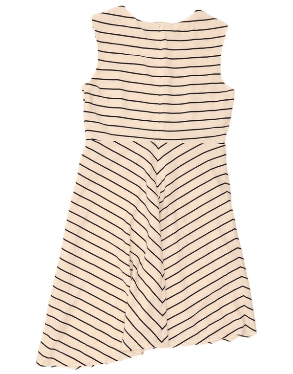 Abito a trapezio senza maniche da donna Marks & Spencer UK 16 a righe grandi beige