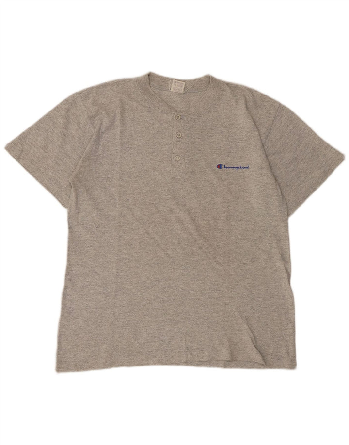 T-shirt da uomo Champion Top in cotone grigio medio